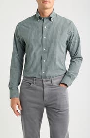 Peter Millar Eugene Tailored Fit Check Performance Poplin Button-Down Shirt