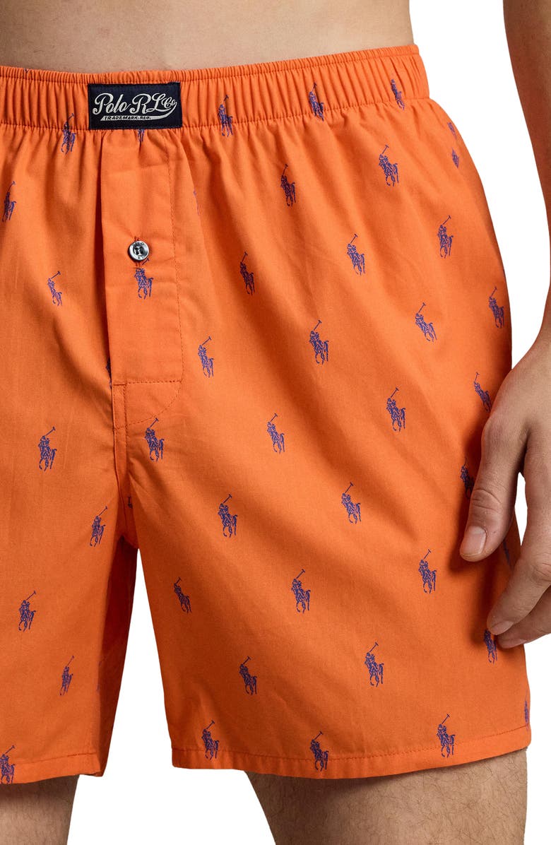 Polo Ralph Lauren Woven Cotton Boxers, Alternate, color, Spring Melon
