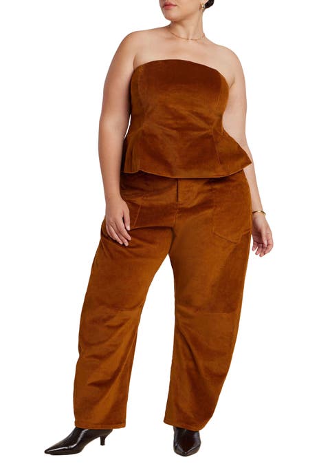 Corduroy Barrel Leg Pants (Plus Available)