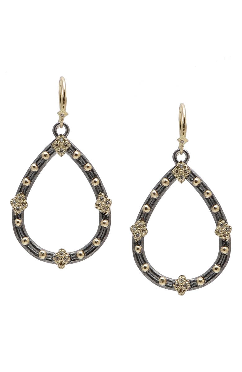 Armenta Old World Crivelli Black Diamond Drop Earrings, Alternate, color, Silver