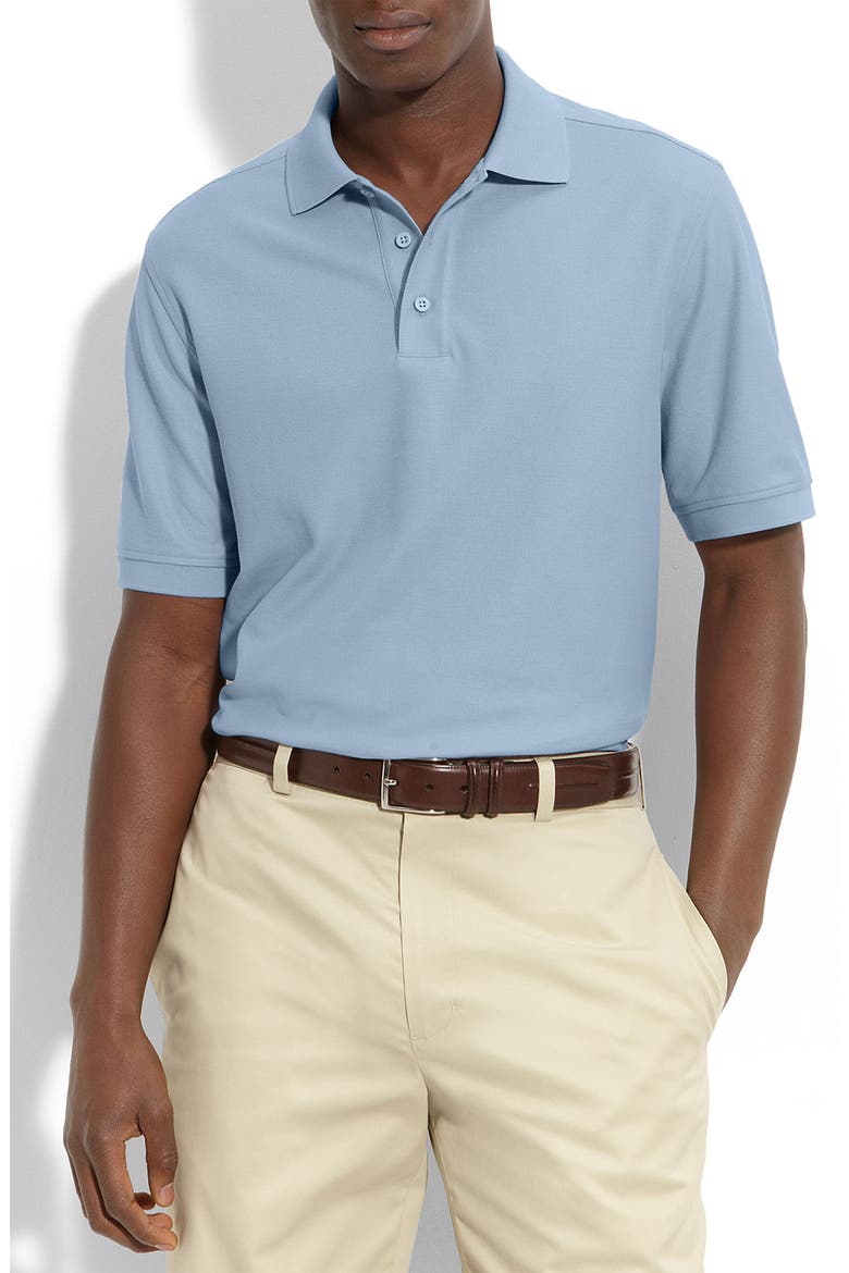 Traditional Fit Fine Piqué Polo, Main, color, ALGIERS BLUE