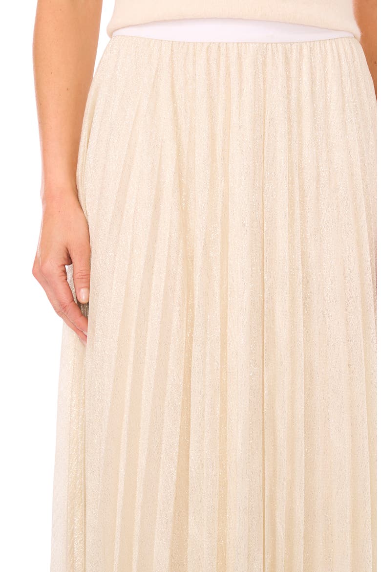 Metallic Pleated Skirt, Alternate, color, SOFT GOLD