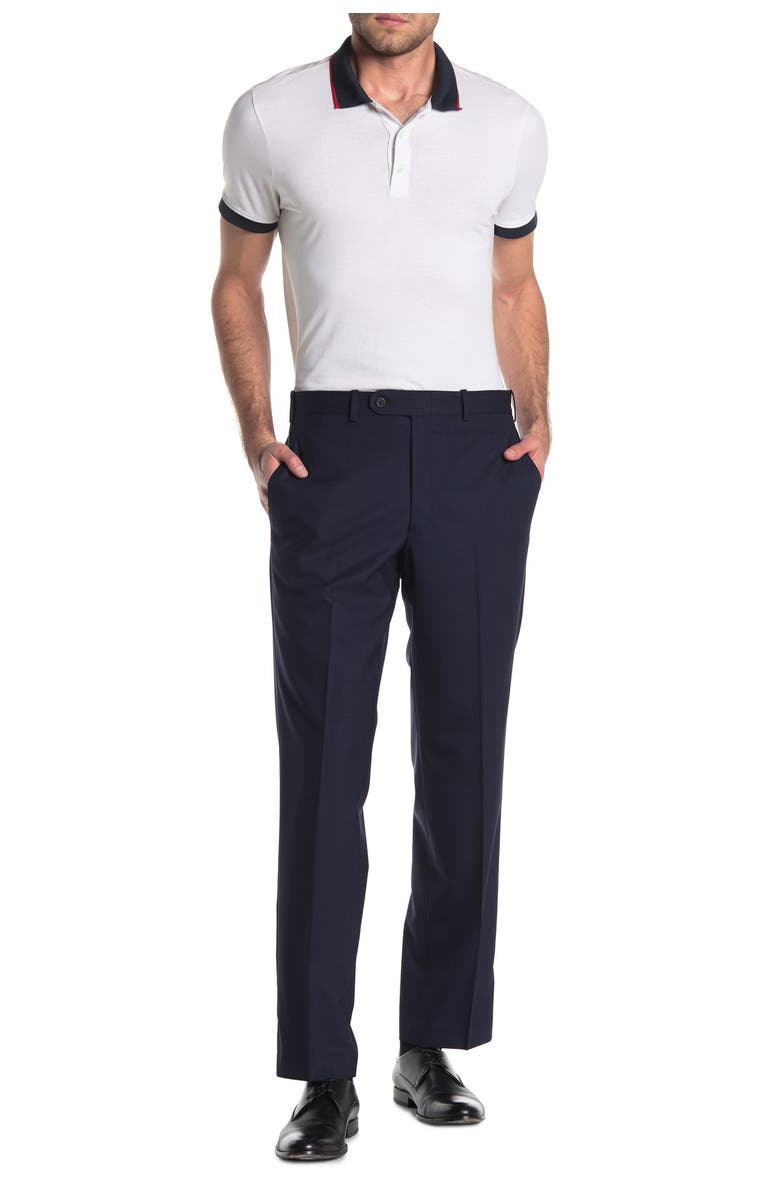 JB Britches Wool Blend Flat Front Trousers, Alternate, color, Navy