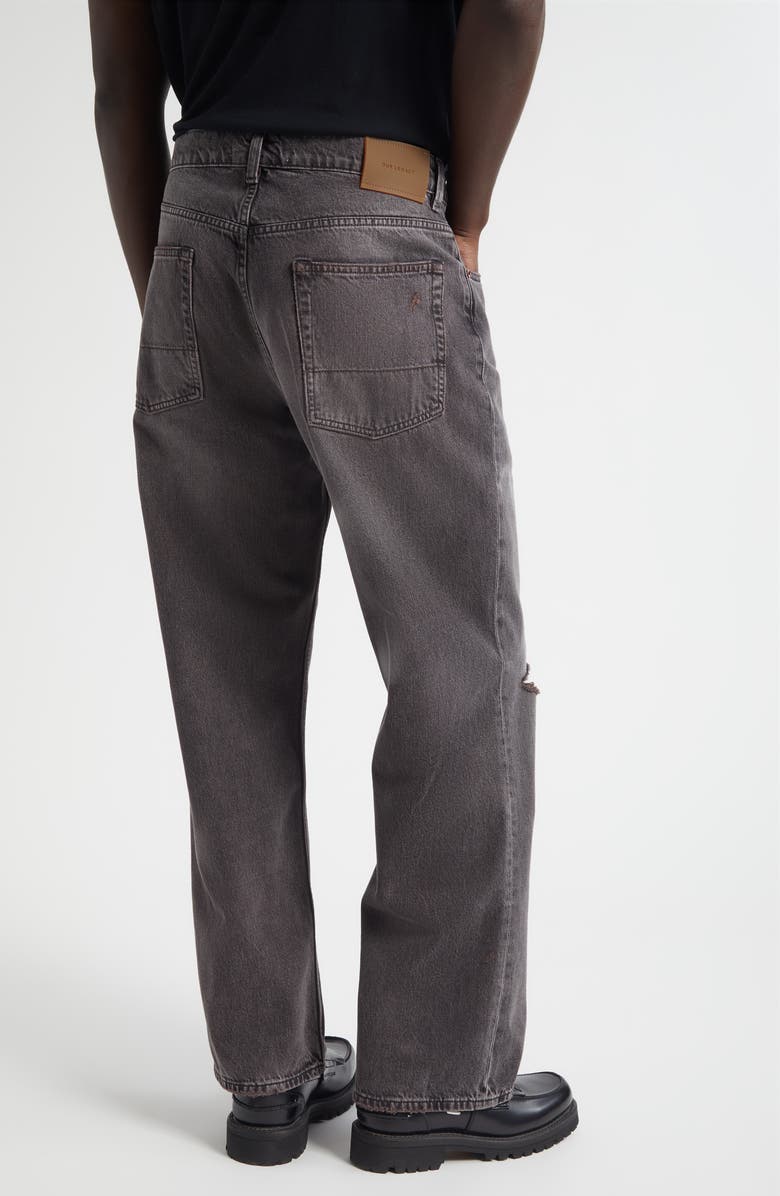 OUR LEGACY Third Cut Ripped Wide Straight Leg Jeans, Alternate, color, Highway Coffee