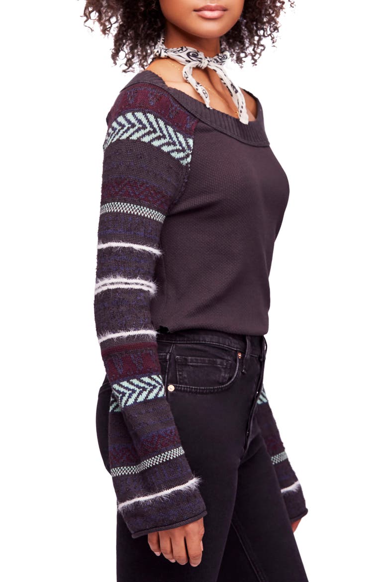 Fairground Thermal Top, Alternate, color, BLACK