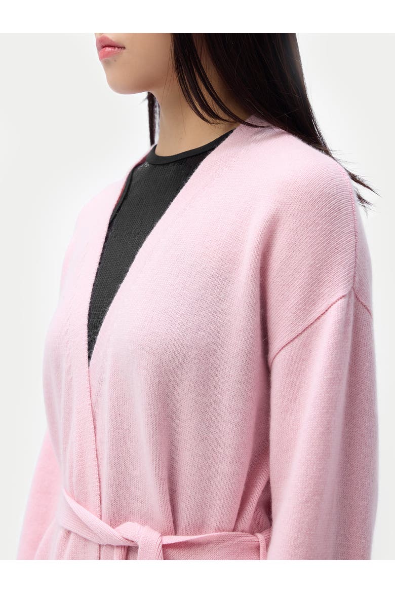 Long Maternity Cashmere Robe, Alternate, color, almond blossom