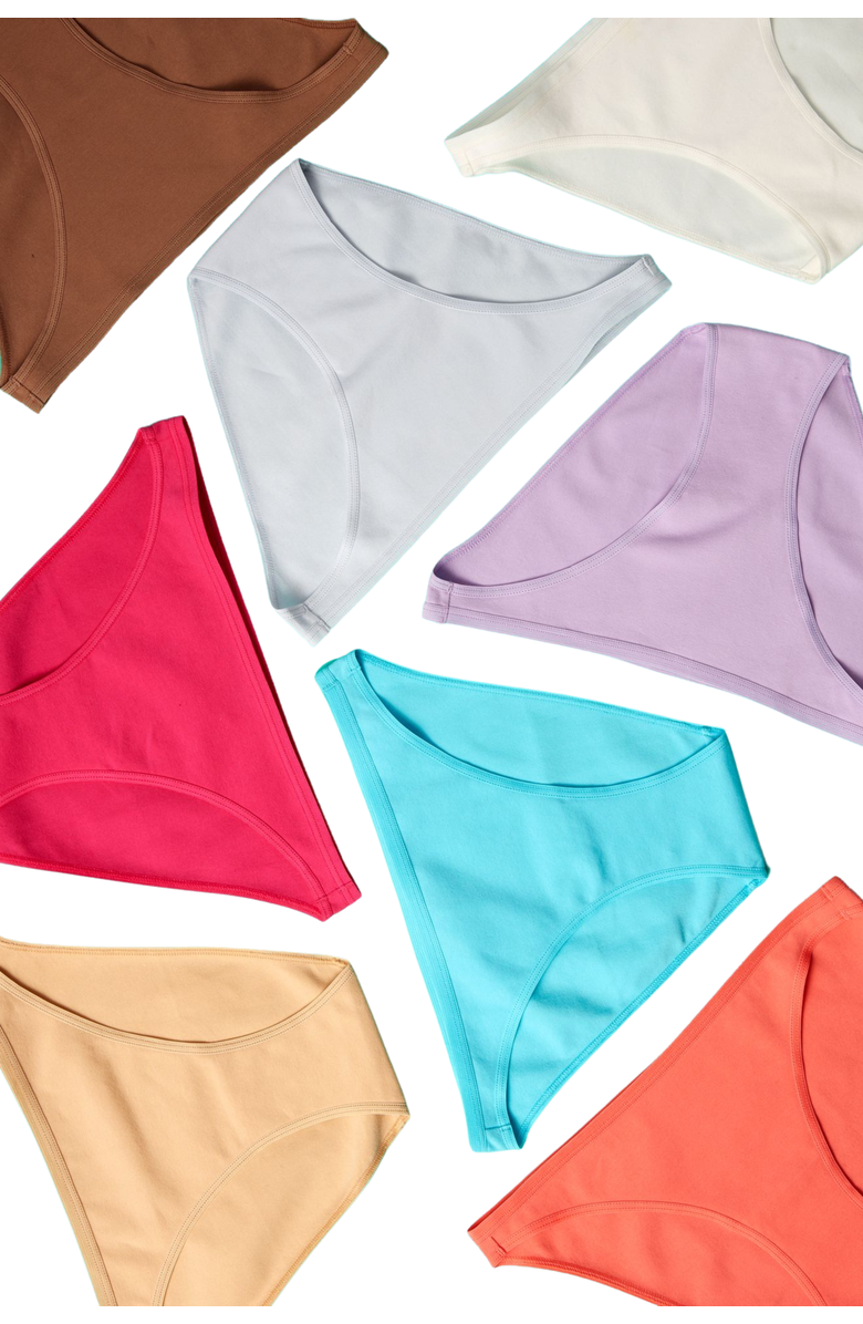 Yellowberry Petal Pima Cotton Bikini Underwear 6PK, Alternate, color, White