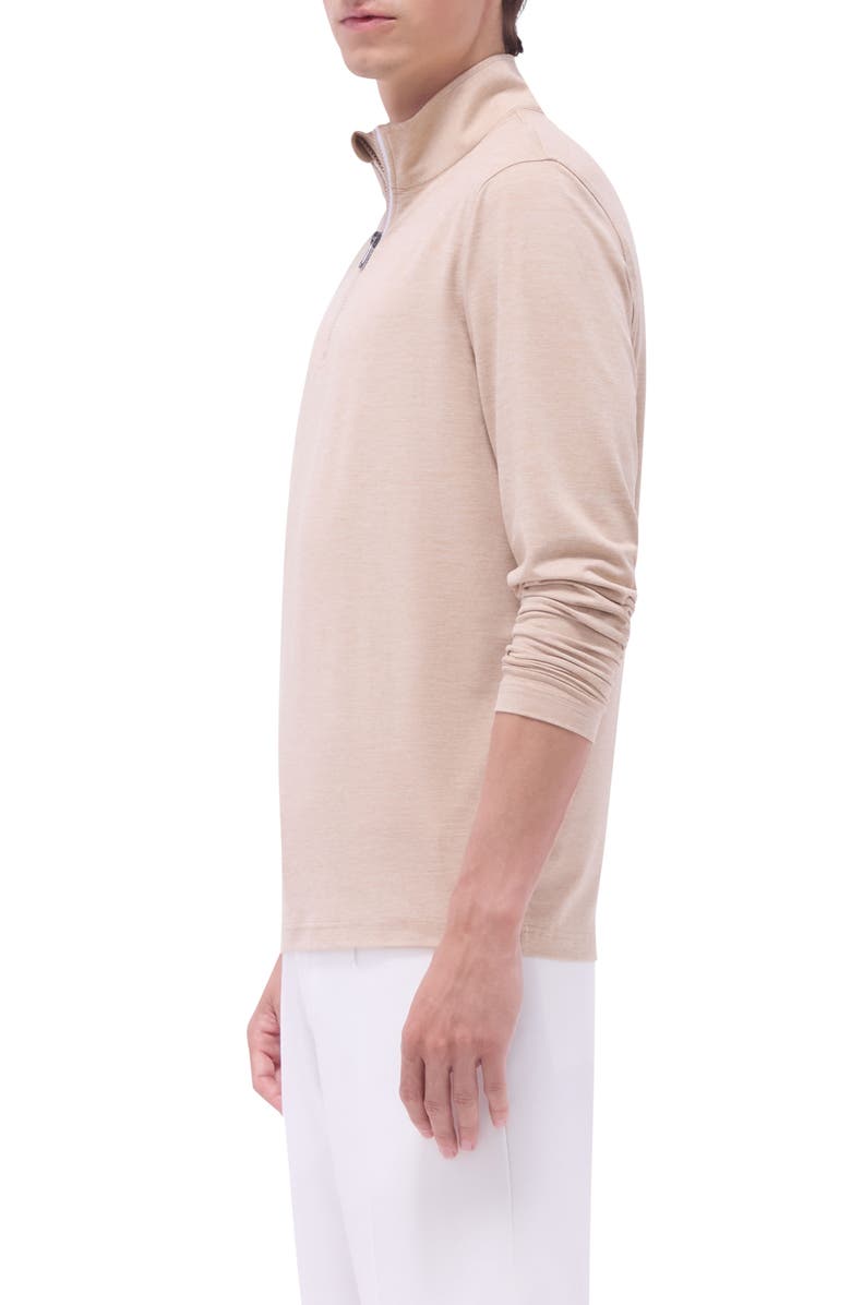 Bugatchi Quarter Zip Performance Pullover, Alternate, color, Sand