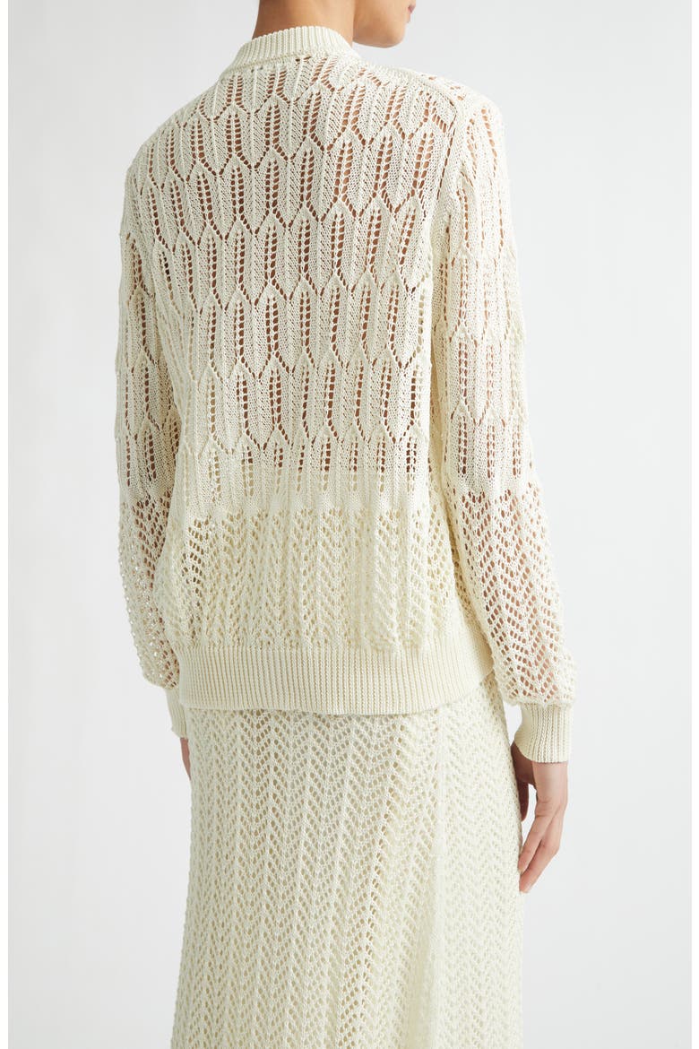 Pointelle Knit Cotton Cardigan, Alternate, color, EGGSHELL