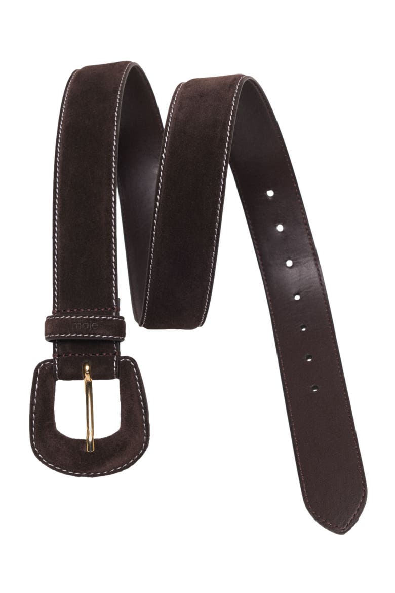 Suede belt, Alternate, color, Dark brown
