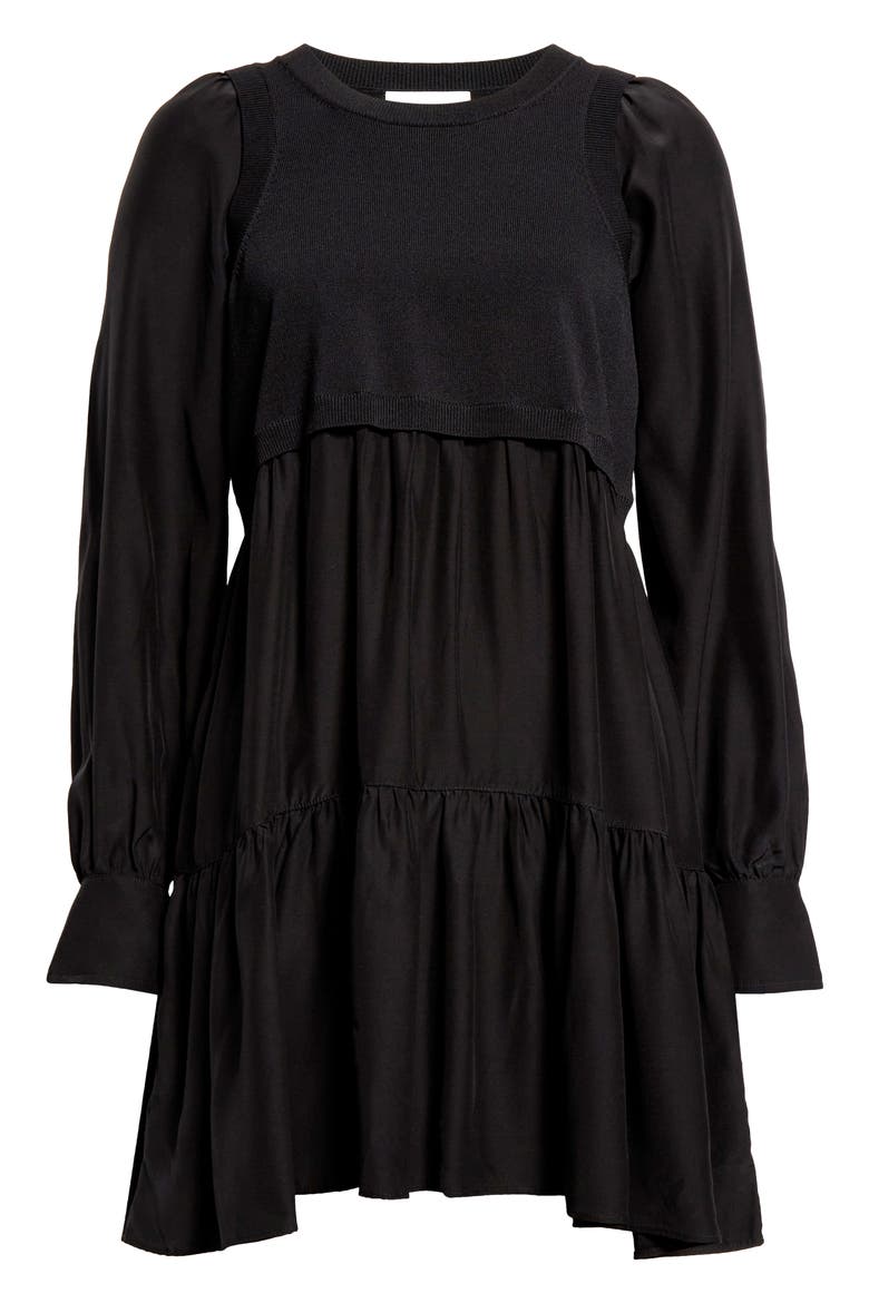 Presley Silk Dress, Alternate, color, BLACK