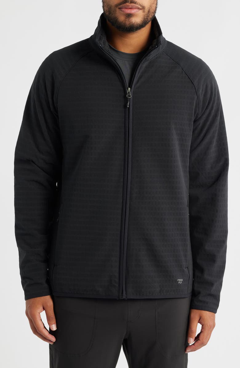 Free Fly Bonded Grid Fleece Zip Jacket, Alternate, color, Black