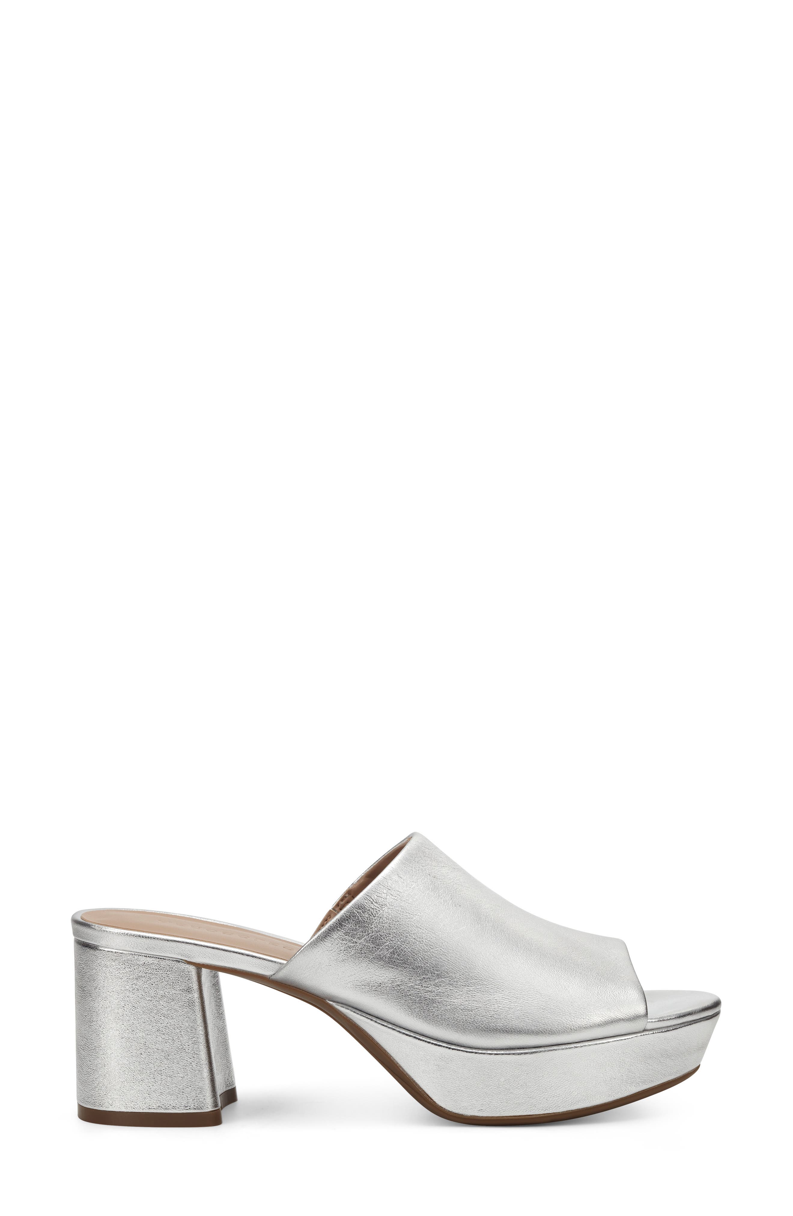 Cassy Slide Sandal, Alternate, color, SILVER METALLIC LEATHER