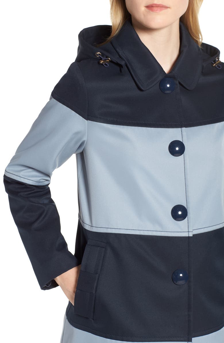 Kate Spade New York colorblock raincoat, Alternate, color, 