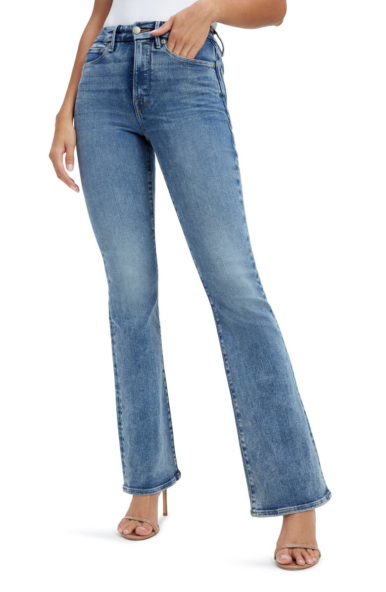 Good American Good Classic High Waist Bootcut Jeans, Main, color,