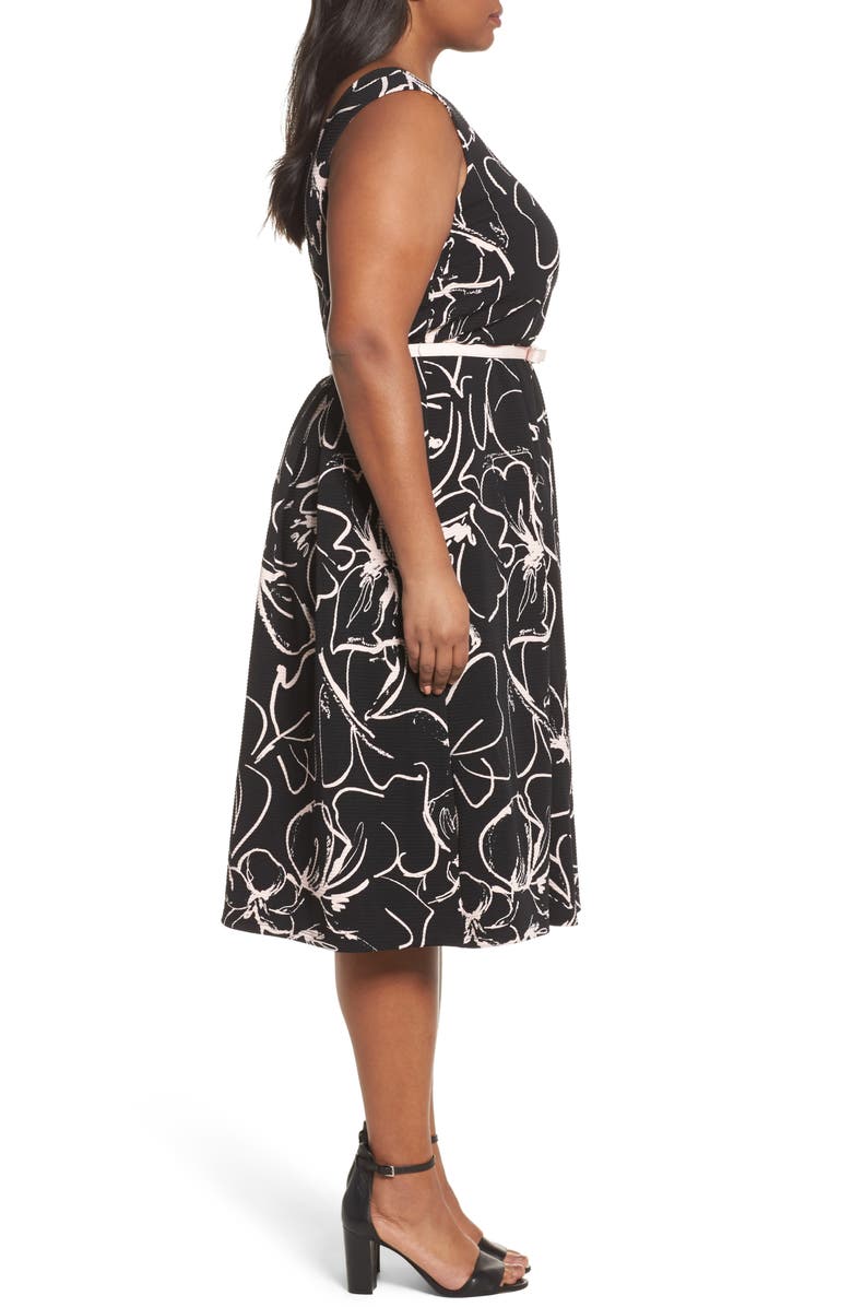 Gabby Skye Print Fit & Flare Dress, Alternate, color, 