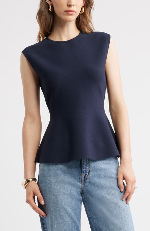Sleeveless Peplum Sweater