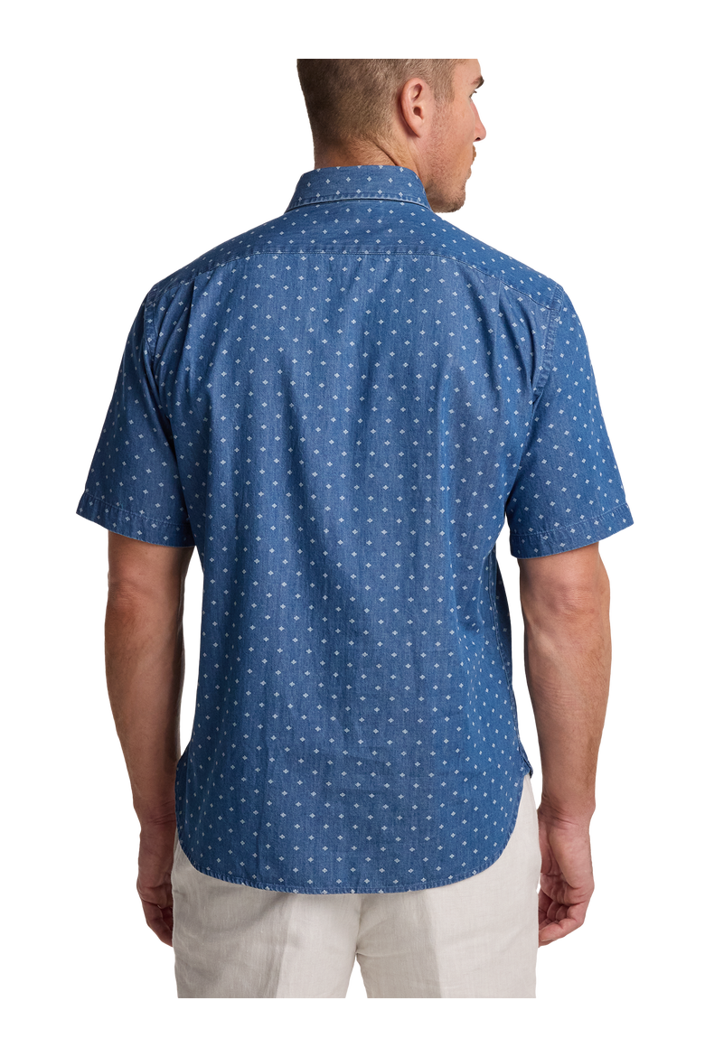 Slim Fit Cotton Denim Casual Shirt, Alternate, color, Navy
