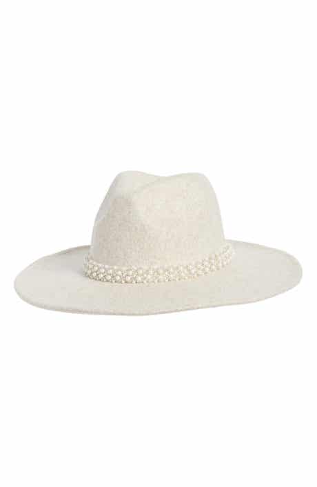 David & Young Pearl Band Faux Suede Panama Hat