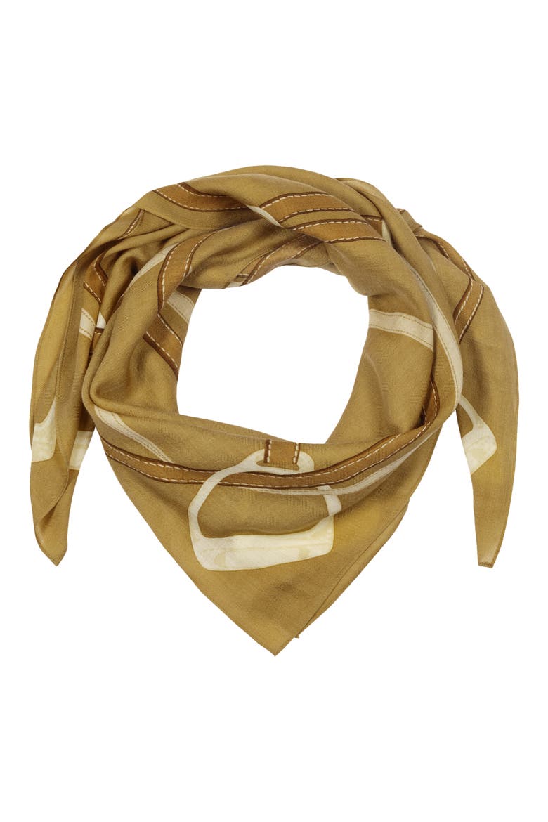 Belting Wool & Silk Square Scarf, Main, color, LAUREN CAMEL