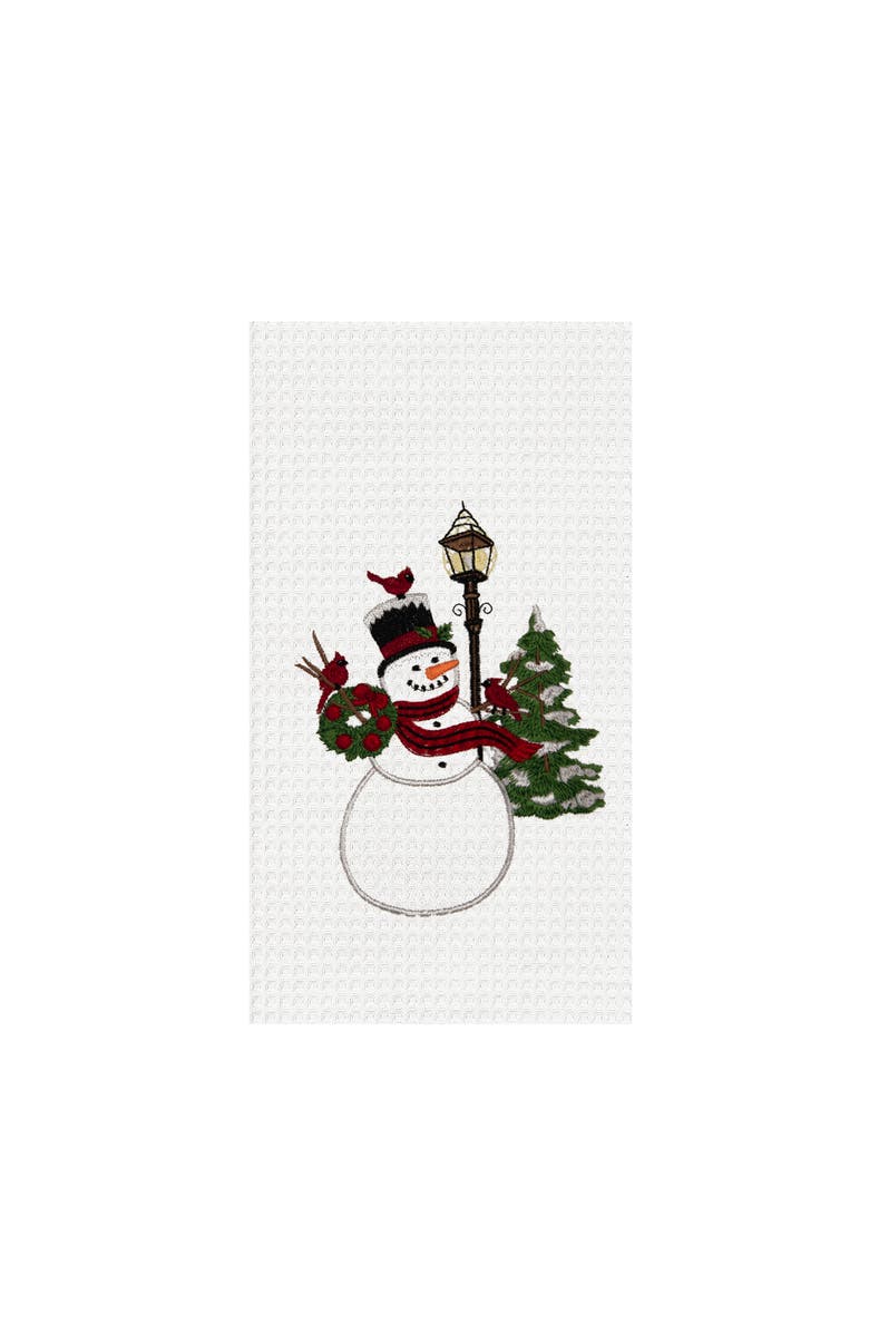 C&F Home Snowman & Cardinals Towel, Main, color, White