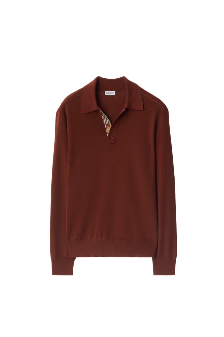 Long-sleeve Wool Polo Shirt, Alternate, color, Box