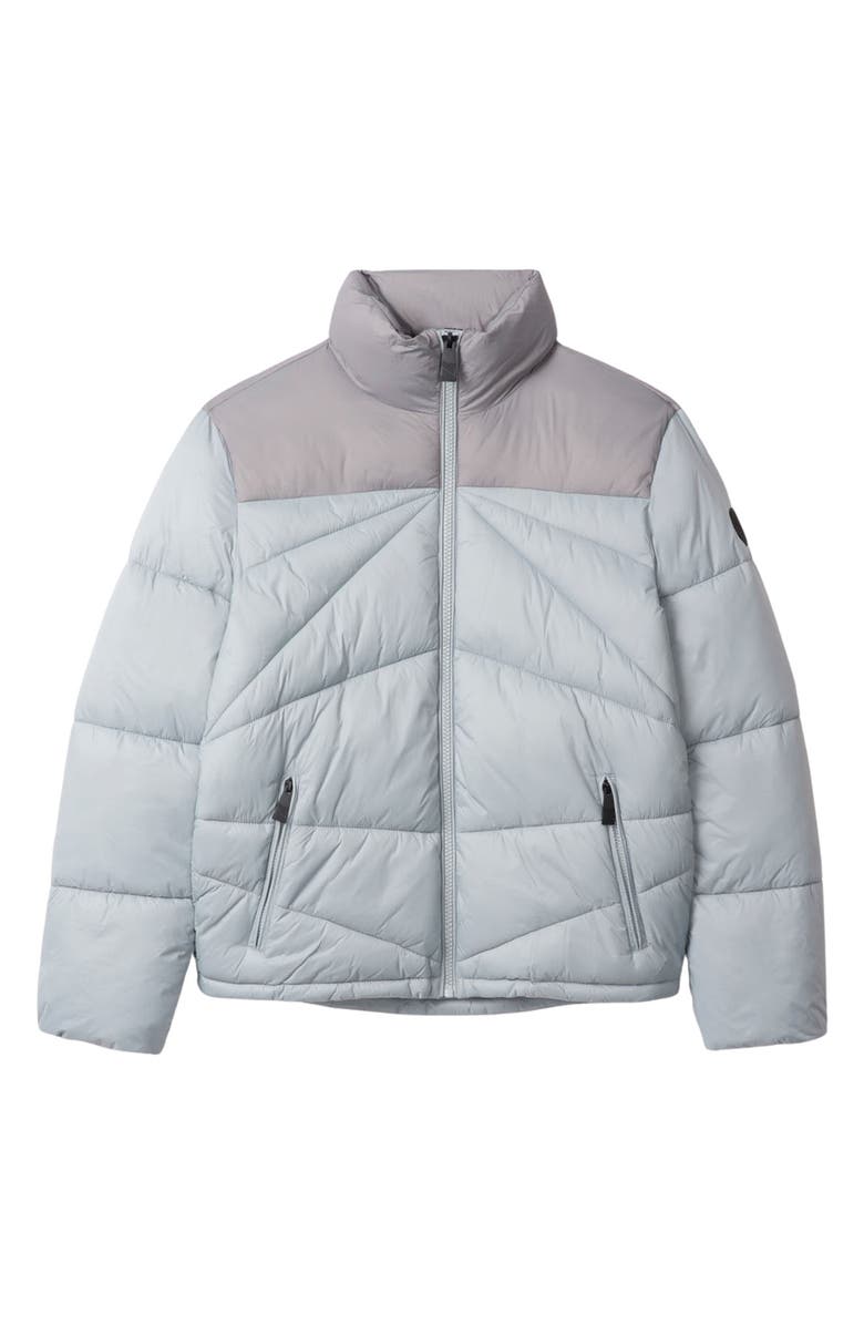 Noize Vincent Colorblock Faux Shearling Lined Puffer Jacket, Alternate, color, 