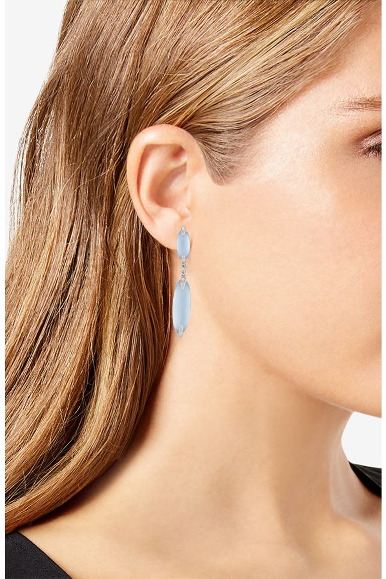 Blue & Green Glass S Silver- Drop Earrings, Alternate, color, 14K Gold Plated
