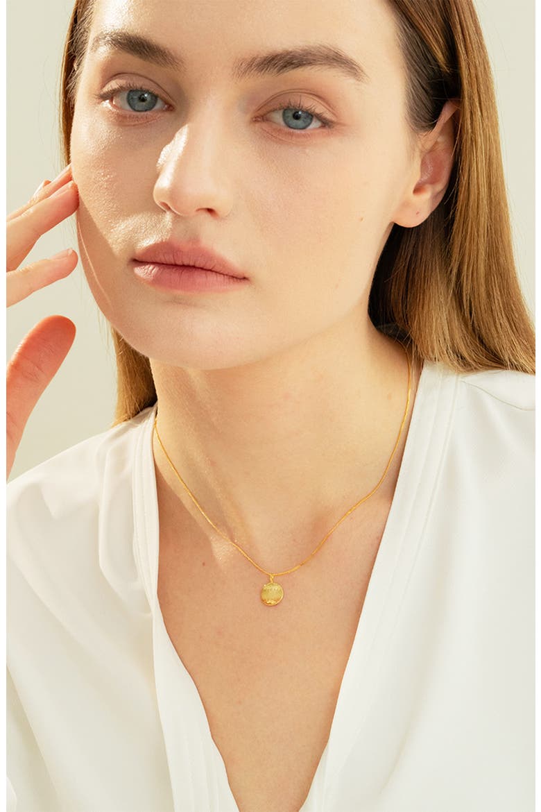 Sterling Silver 18k Gold Plated Madeleine Necklace Trendy Dainty Style, Alternate, color, Gold