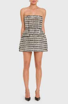 Bethany Metallic Tweed Strapless Romper