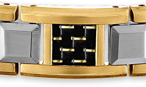 Esquire Stainless Steel Carbon & Tungsten Link Bracelet
