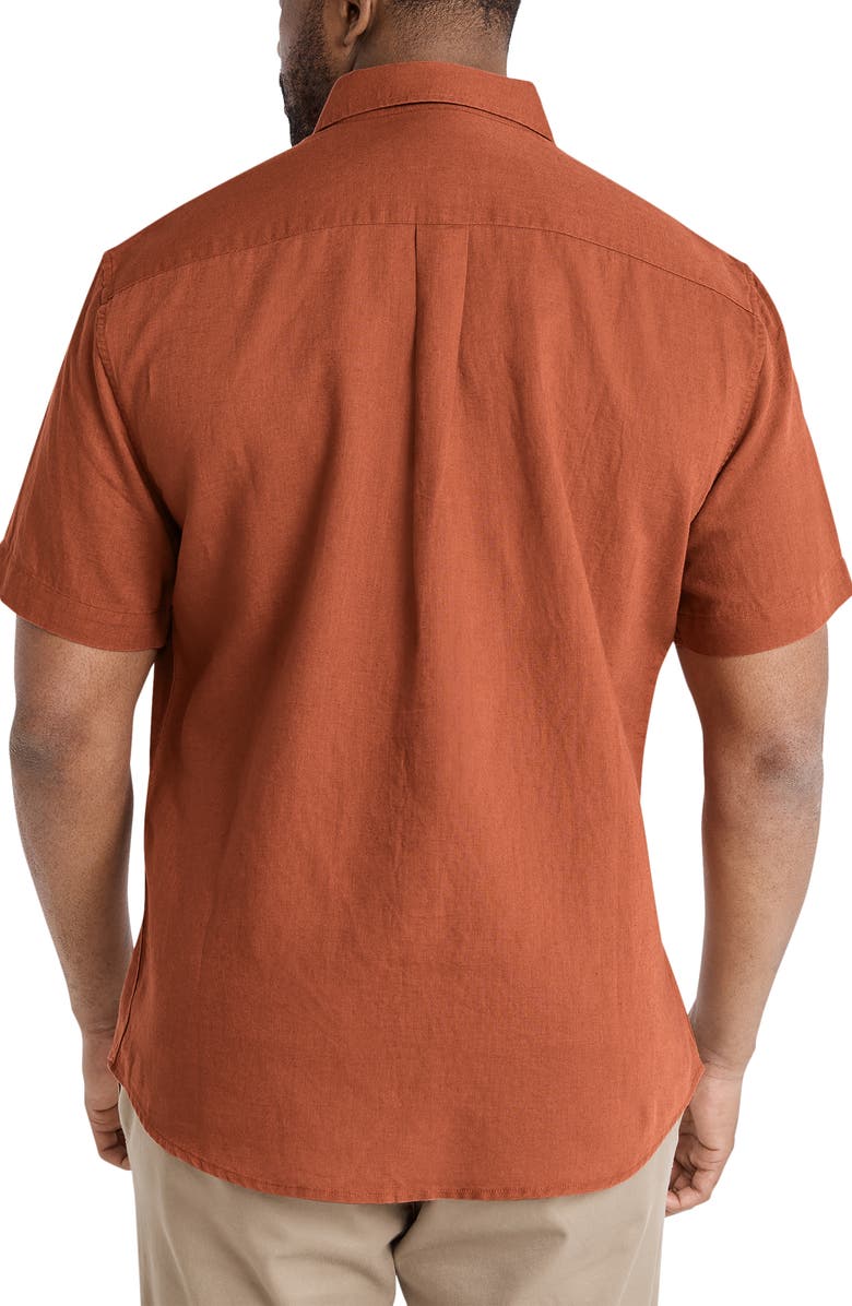 Johnny Bigg Fresno Short Sleeve Linen Blend Button-Down Shirt, Alternate, color, 