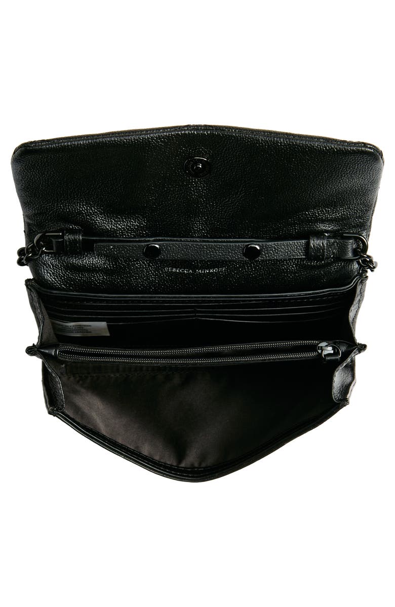 Rebecca Minkoff Edie Wallet on a Chain, Alternate, color, Black