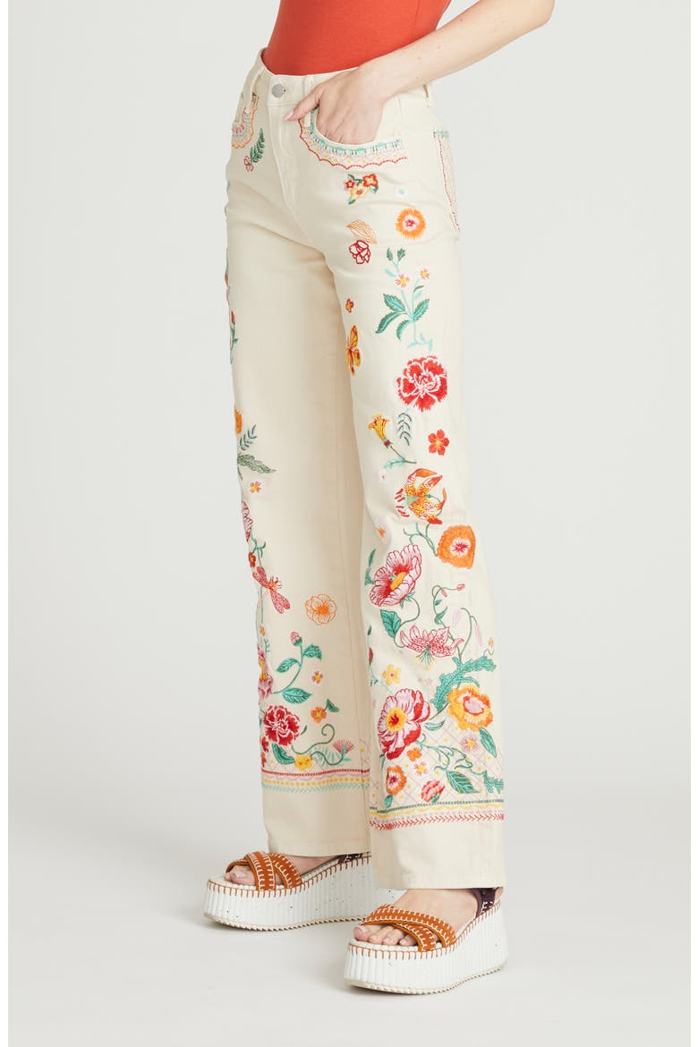 Charlee Wide Leg Jeans, Alternate, color, CREAM