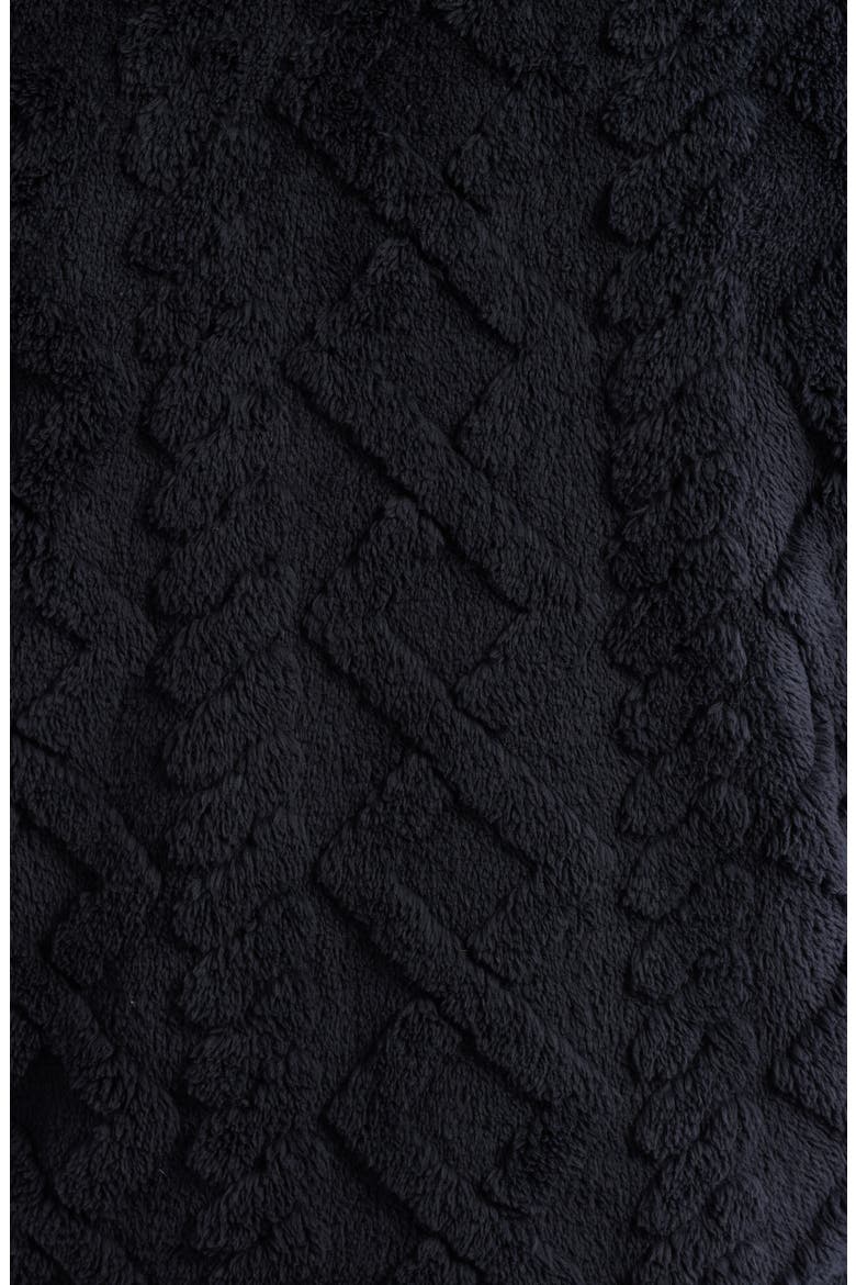 Textured Faux Fur Jacket, Alternate, color, BLACK