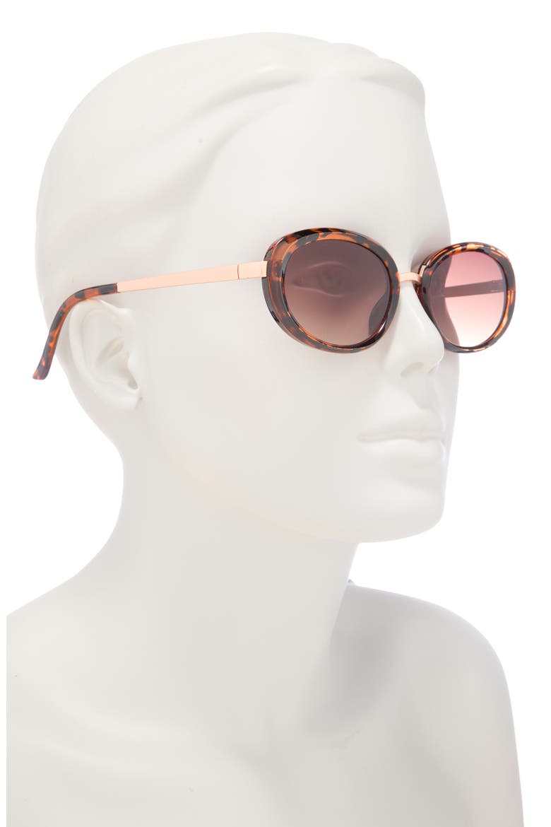 129mm Oval Sunglasses, Alternate, color, TORTOISE