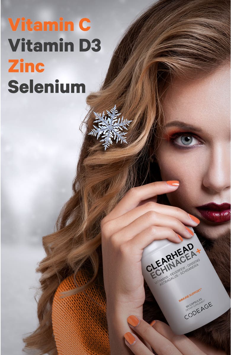 Codeage Clearhead Echinacea + Vitamins Supplement, Alternate, color, White