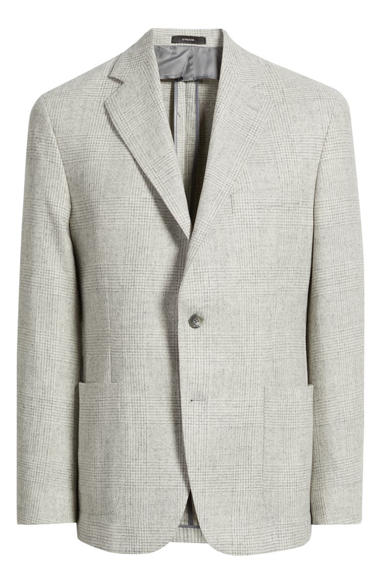Vince Icon Relaxed Fit Light Grey Glen Check Alpaca Blend Sport Coat, Alternate, color, Cream/ Grey