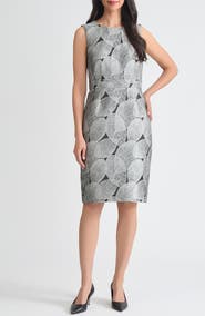 KASPER Holiday Sleeveless Waistband Sheath Dress