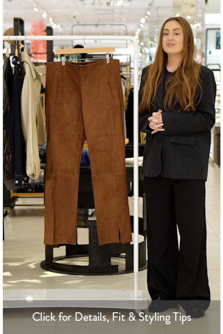 Slit Hem Straight Leg Suede Pants video