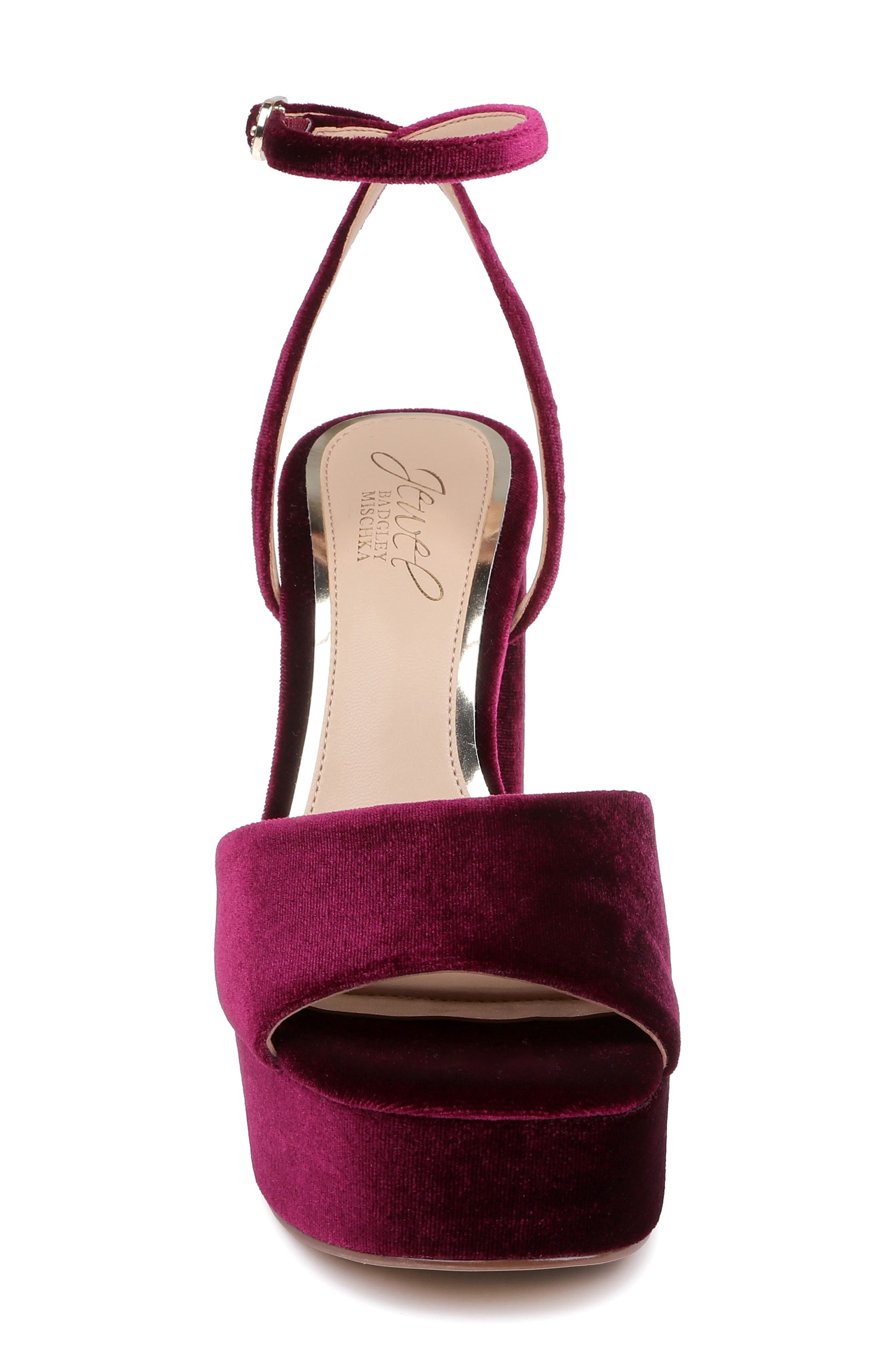 Bahari Platform Sandal, Alternate, color, BURGUNDY VELVET