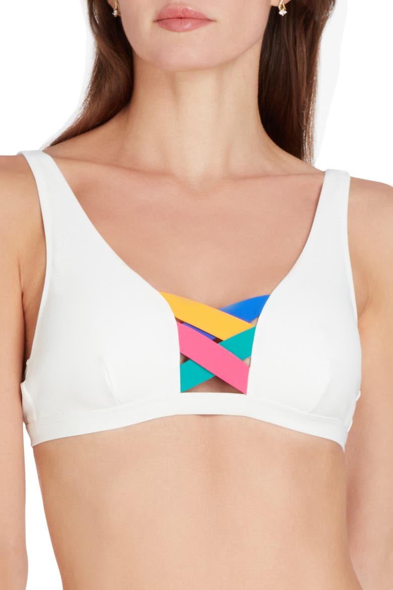 Martinique Bandage Bikini Top, Alternate, color, Off White