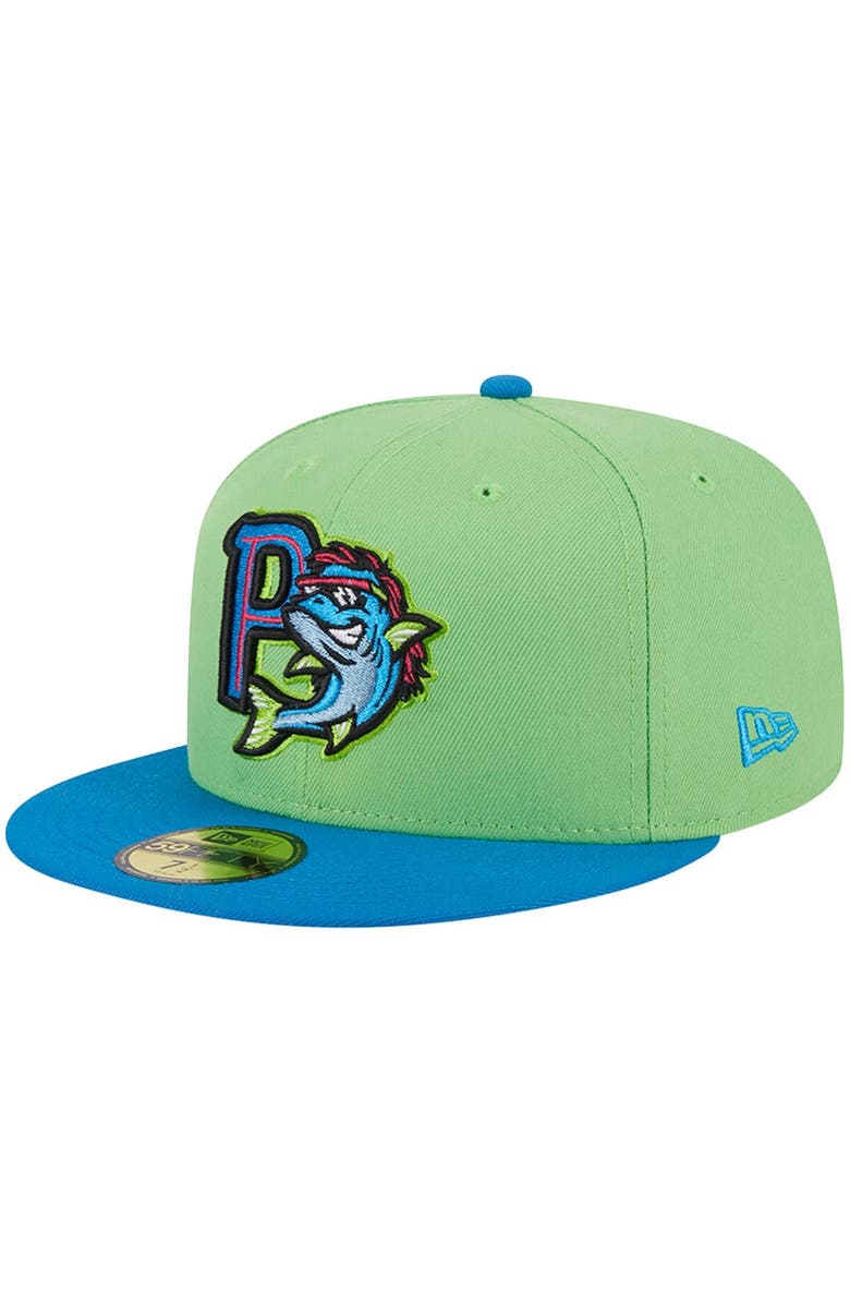 New Era Men's New Era Green Pensacola Blue Wahoos Theme Nights Pensacola Mullets 59FIFTY Fitted Hat, Main, color, Green