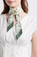 Longchamp Fleurs Silk Bandana Scarf
