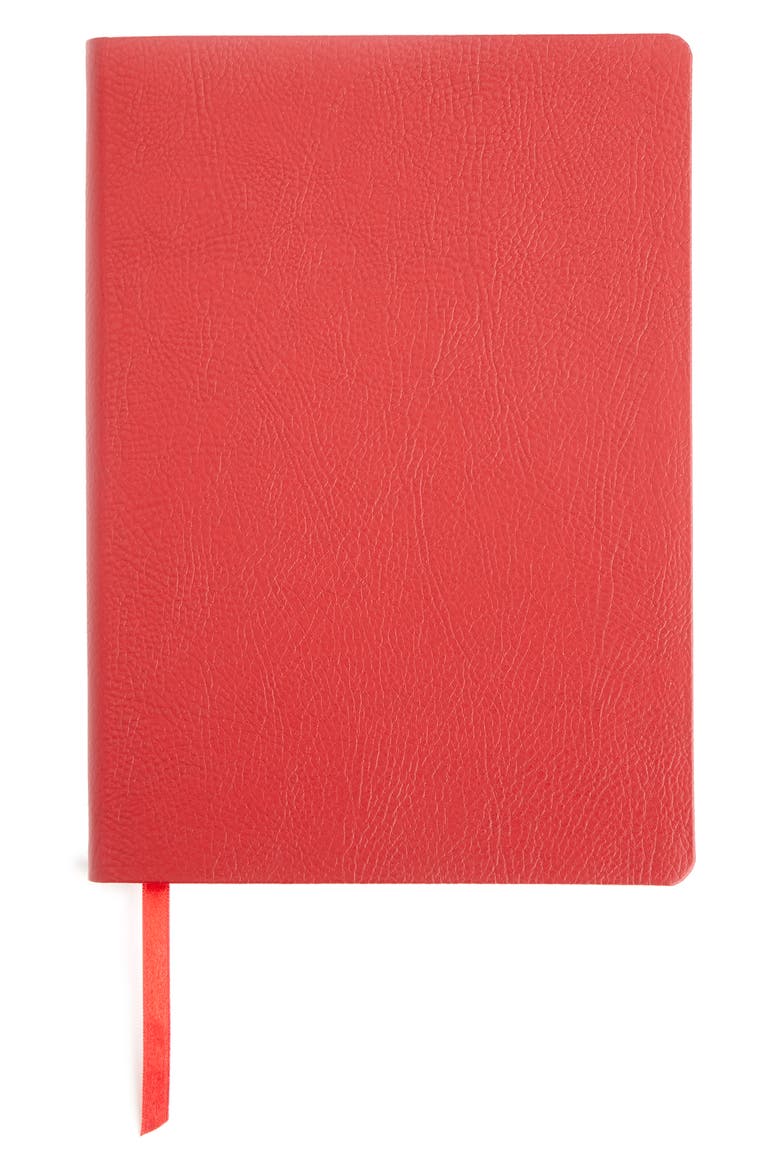 Personalized Leather Journal, Main, color, RED- GOLD FOIL