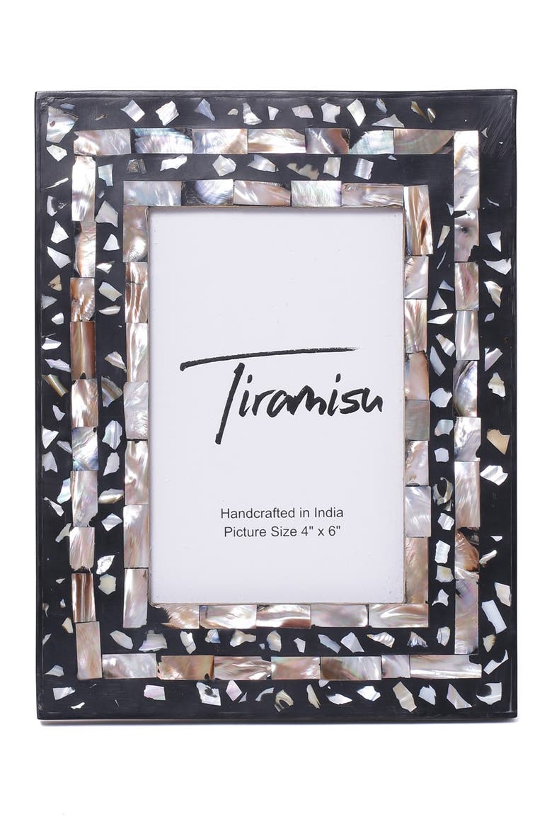 Mother-of-Pearl Picture Frame, Alternate, color, BLACK