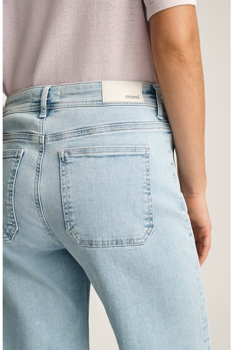 Paloma Marine Patch Pocket High Waist Raw Hem Wide Leg Jeans, Alternate, color, BLEACHED FLEX BLUE