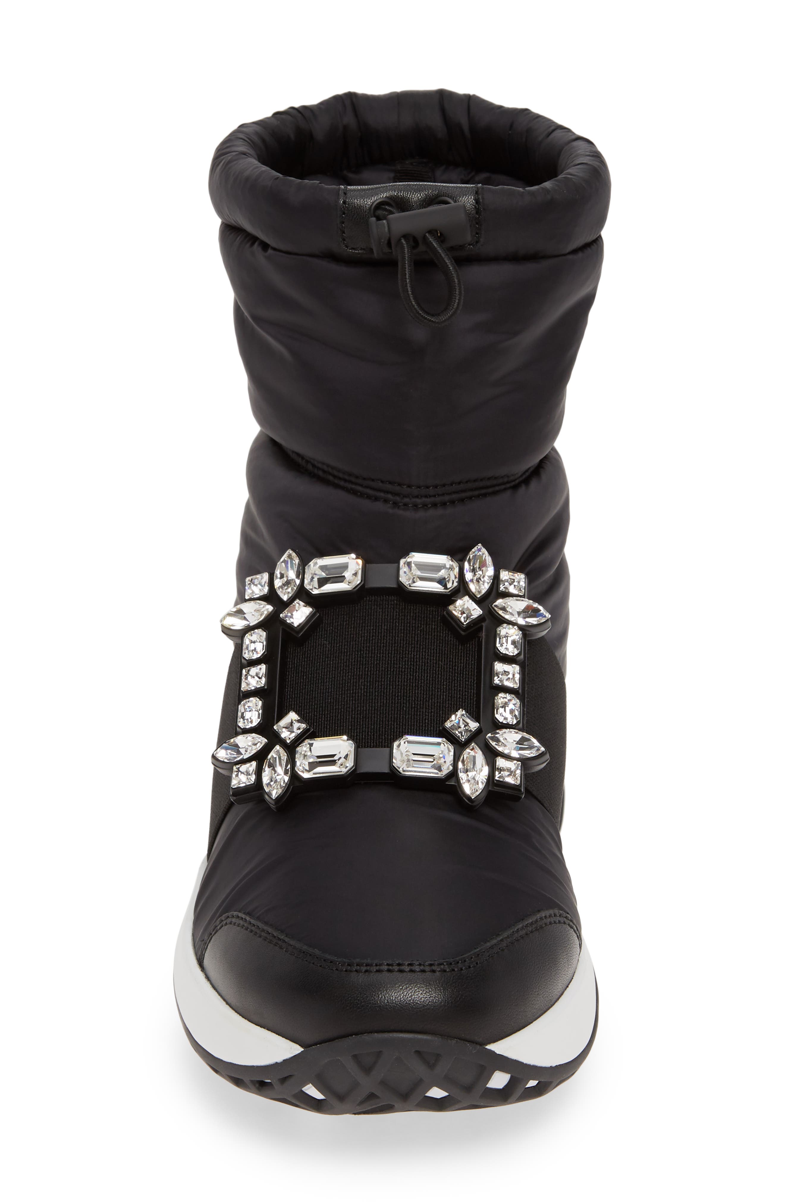 Roger Vivier Viv Run Crystal Buckle Snow Boot, Alternate, color, 