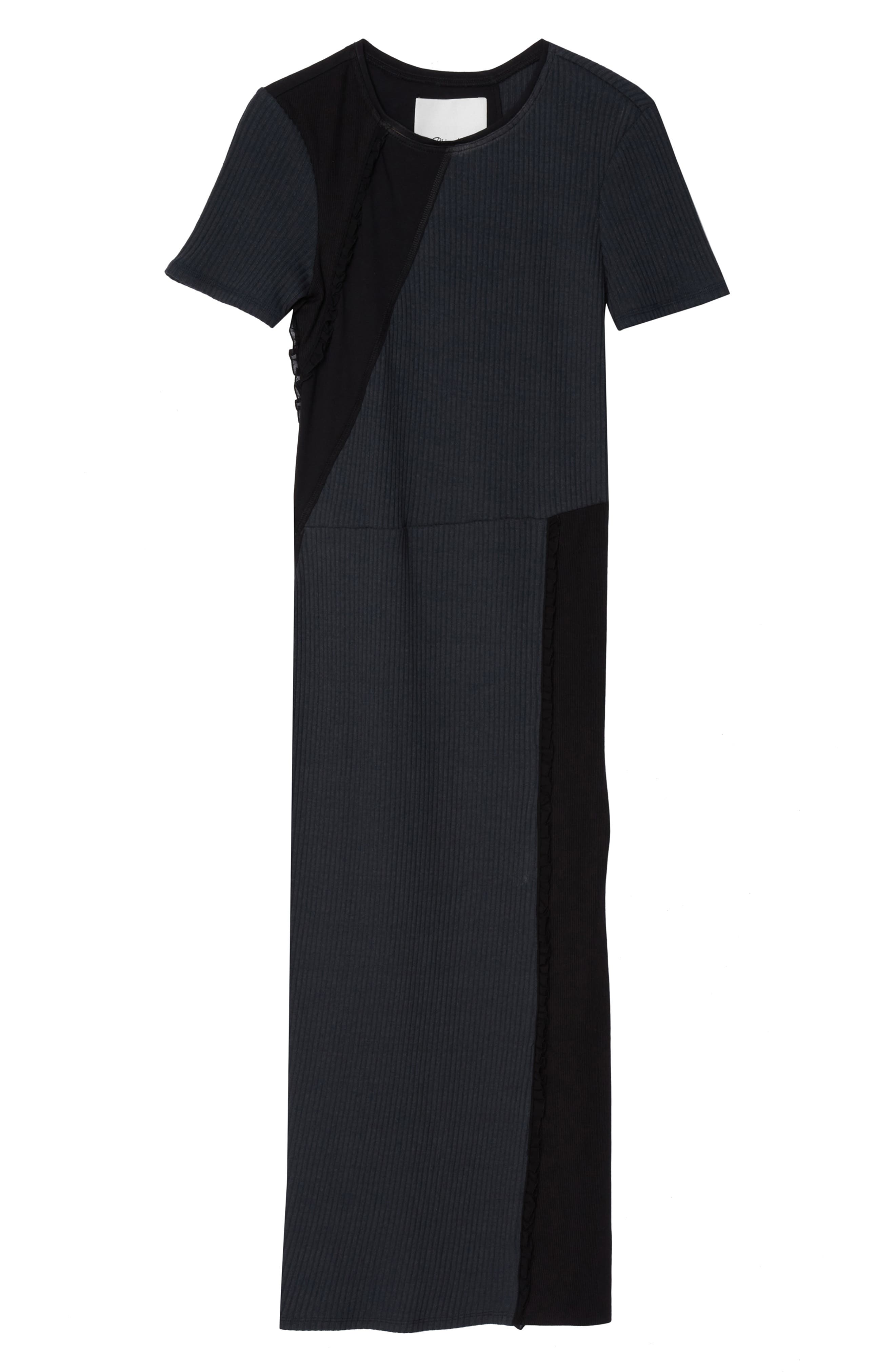 Ribbed Asymmetrical T-Shirt Dress