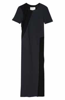 Ribbed Asymmetrical T-Shirt Dress